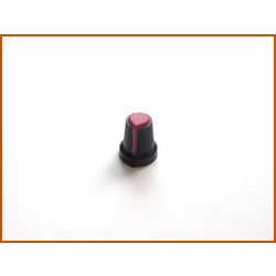 Ручка для потенциометра черная с красным верхом и полосой, D=15, H=17mm, оптом от 100 шт.